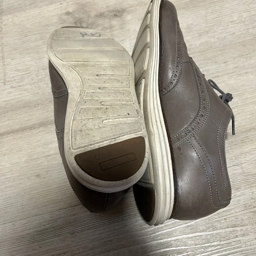 Cole Haan Grand Wingtip Oxford Shoe Derby Stone Sz 10.5 M‎ Men's Gray